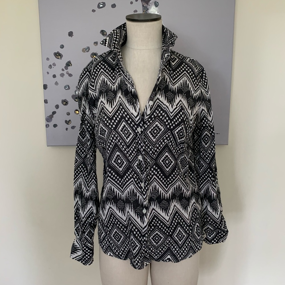 J Crew Ikat buttoned-down shirt